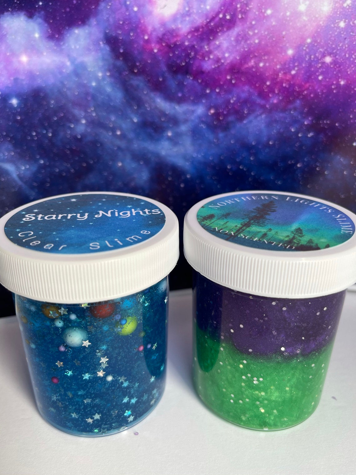 Galaxy Slime Clear Glitter Metallic ASMR Slime W Extras Etsy
