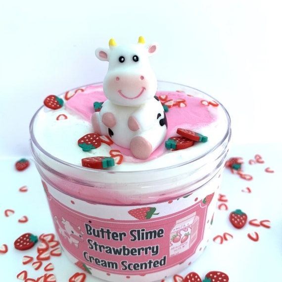 BIG Fluffy Creamy StrawberryIcing Thick Butter Clay Slime KidsToy Stress Relief 