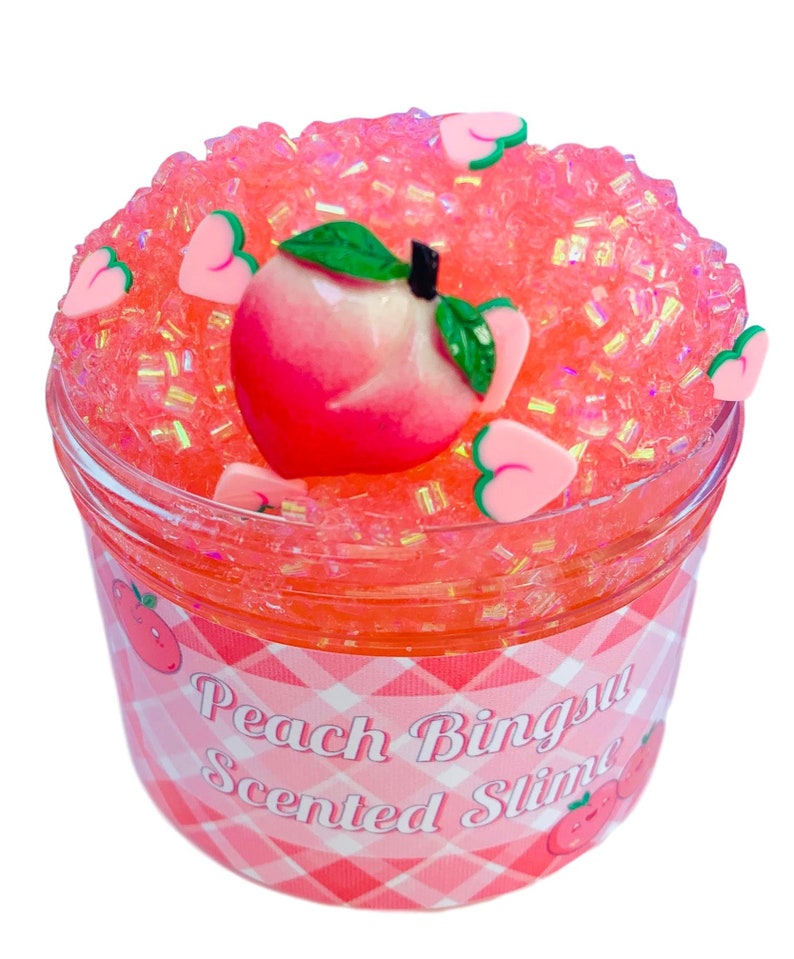 Bingsu Slime Peach Scented Crunchy Slime Shop Birthday/Teen/Tween Gift Toy, Fidget Self Gift Best Seller Bliss Balm Slime Shop Free Shipping 