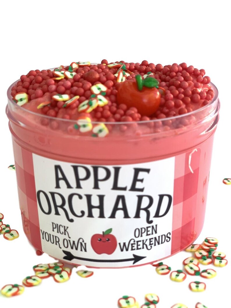 Apple Orchard Scented Floam Slime W/Apple Charm Free Slime/Extras Cottage core Farmhouse Gift Idea for Kids Slime Shop Fall Party Favor Toy 