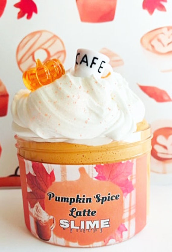 Butter Slime Pumpkin Spice Latte Scented Slime Thick Glitter Etsy