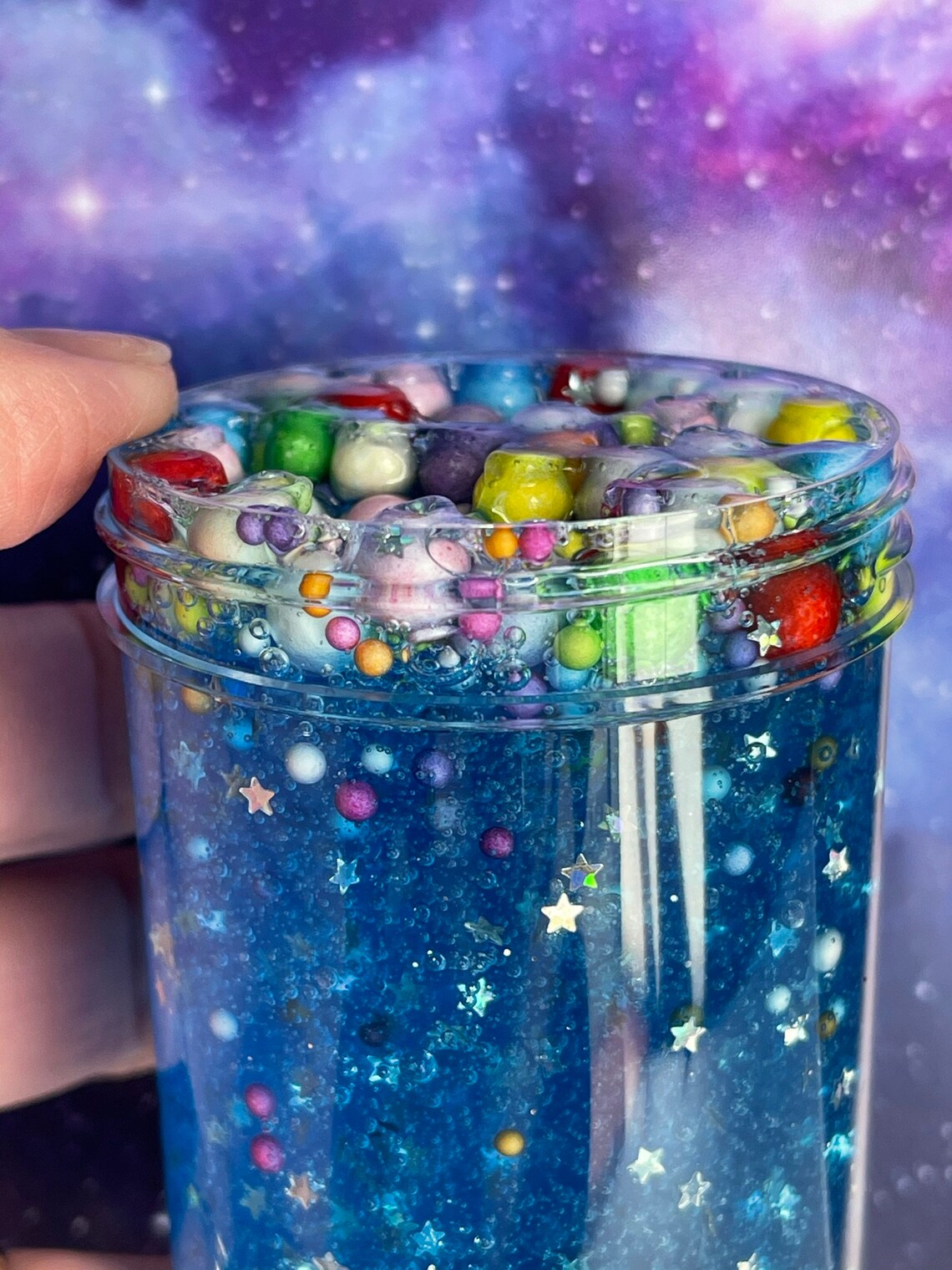 Galaxy Slime Clear Glitter Metallic ASMR Slime W/Extras Etsy