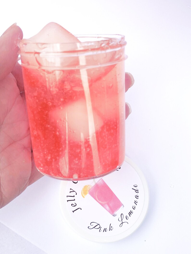 Pink Lemonade Jelly Cube Slime Pink Clear Scented Slime Etsy