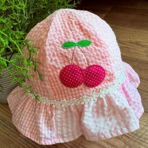 Baby Girl&#39;s Summer Sun Hat - Embroidered Sun Hat with Ties - Size 6-12 Mos.