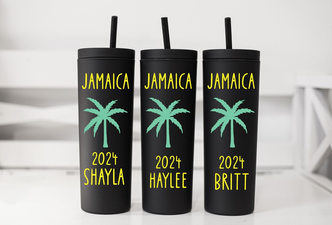 Jamaica Tumblers, Girls Trip Cups, Beach Vacation, Tropical Cups