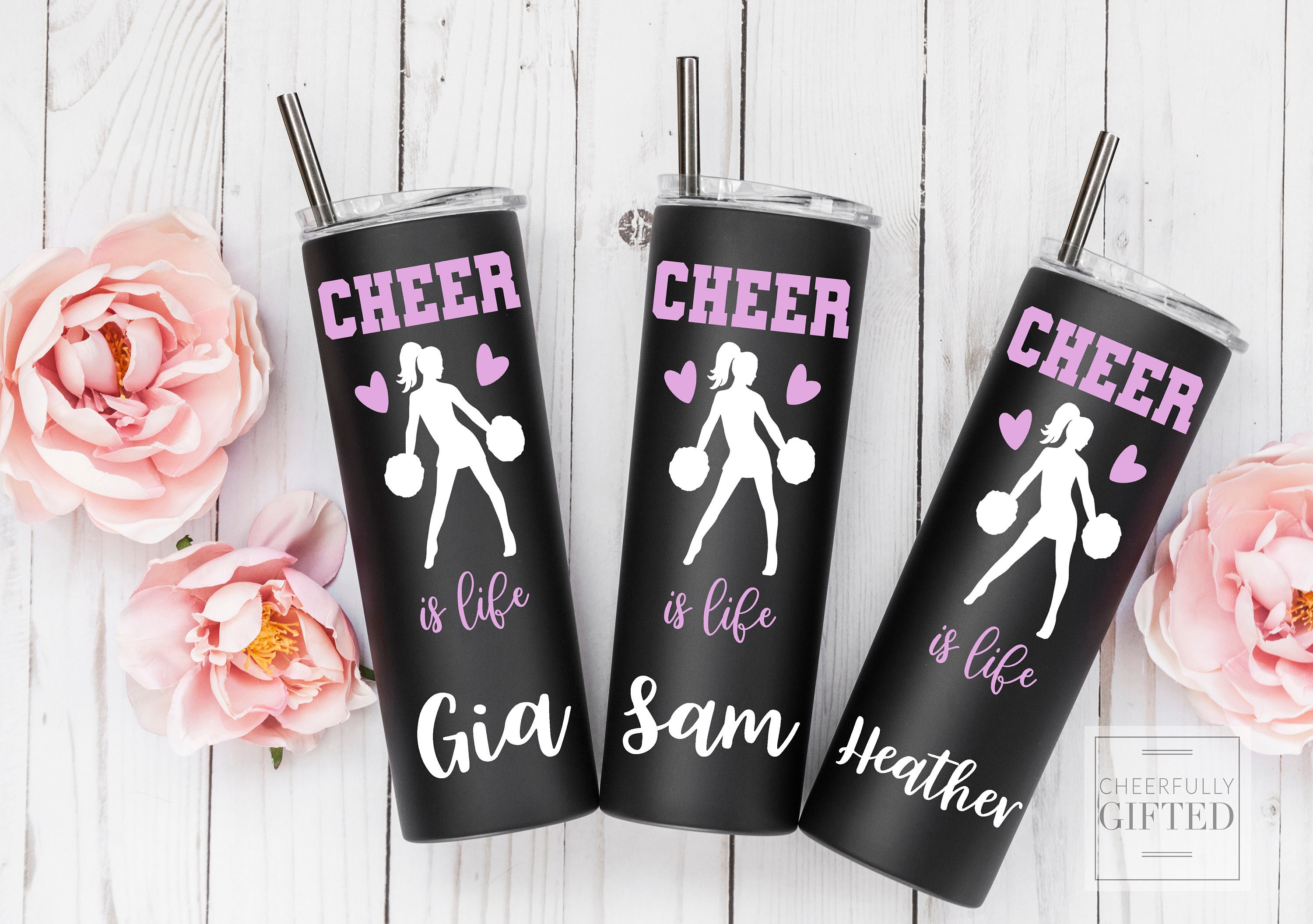 Cheer tumbler Cheer cup gifts for cheer coach Cheer cups Etsy