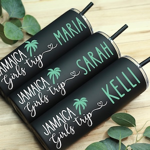 Jamaica Vacation tumblers, Girls trip cups, Beach vacation, Tropical cups, Destination wedding, Party favors, Bachelorette cups