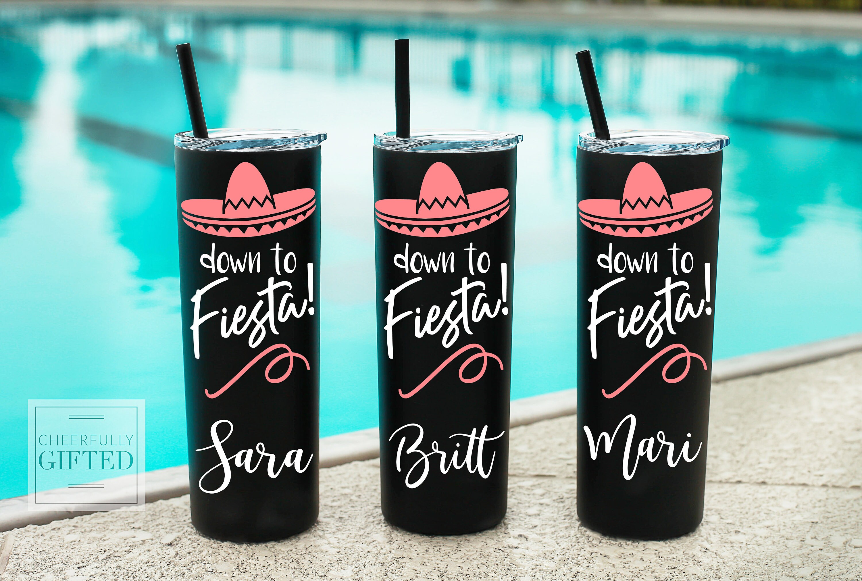 Fiesta Cups Steel Tumbler Party Cups Vacation Cups Mexico Etsy