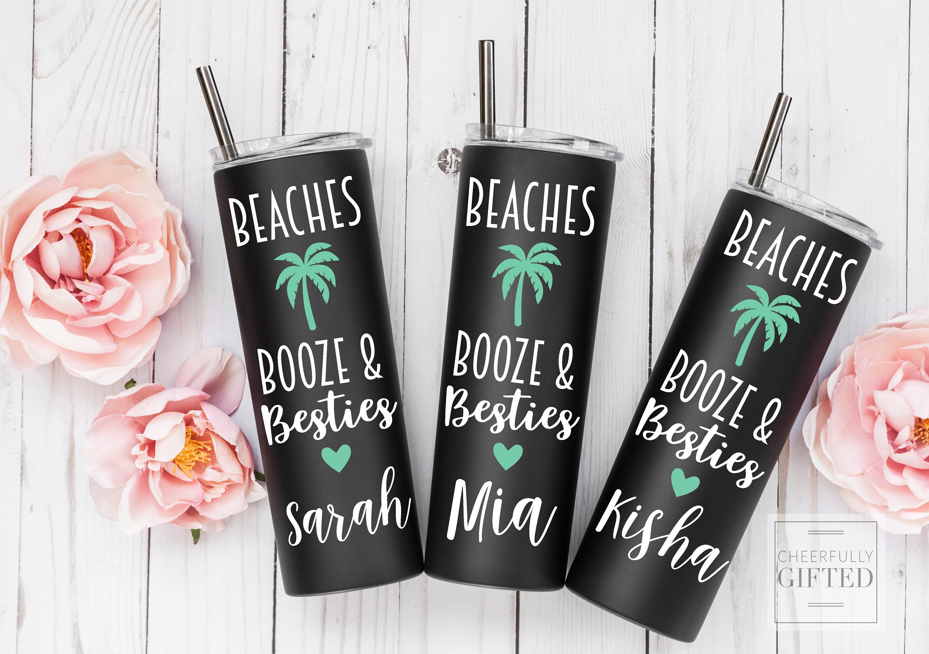 Vacation Tumblers Girls Trip Cups Beach Vacation Tropical Etsy
