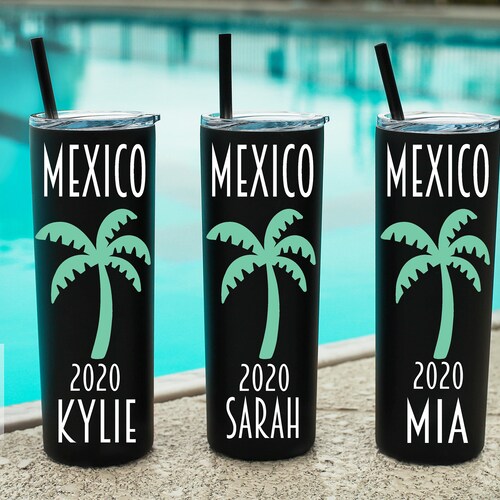 Vacation Tumblers Girls Trip Cups Beach Vacation Tropical | Etsy