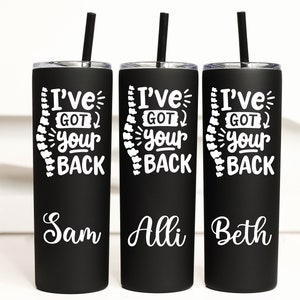 Chiropractor tumbler, custom Chiro gift, personalized mug with straw