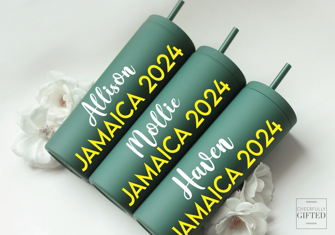 Jamaica Tumblers, Girls Trip Cups, Beach Vacation, Tropical Cups