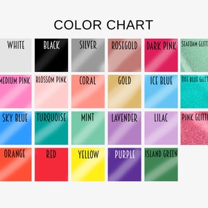 a color chart with different shades of different colors