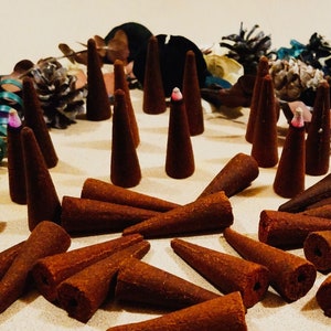 12 Premium BACKFLOW Incense Cones Scents L-Z 2&quot; Large Incense Cones Meditation Home Fragrance Aromatherapy