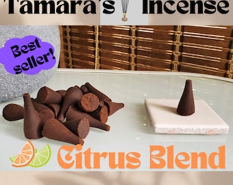 Citrus Blend Fresh Hand-dipped Incense Cones Choose Your Quantity Premium Strong Infused Best Seller Collection in Bulk Variety of Scents