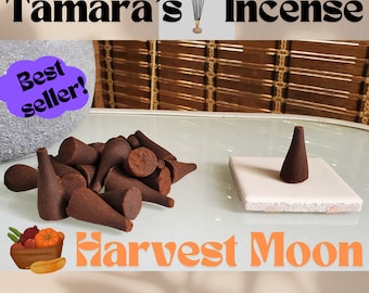 Harvest Moon Scented Incense Cones: Autumn Spice, Earthy Aroma