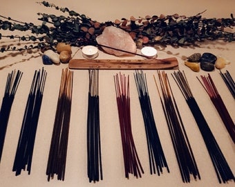 CHOOSE YOUR SCENT 25, 50, or 100 Premium 11" Hand-dipped Incense Sticks Scents A-K