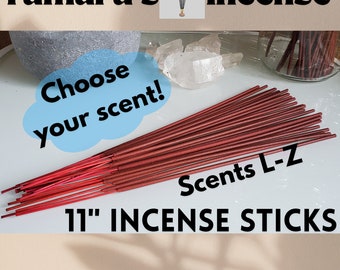 11&quot; Hand-Dipped Incense Sticks: Fresh Aromatherapy Scents (L-Z)