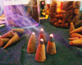 CHOOSE YOUR SCENT 25, 50, or 100 Premium 1" Hand-dipped Incense Cones Scents A-K