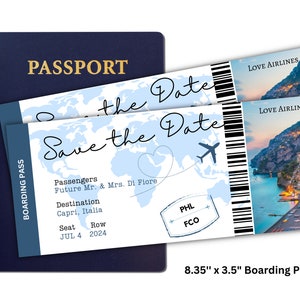 Save the Date | Save the Date Template | Destination Wedding | Boarding Pass Template | DIY Wedding Invitation | Boarding Pass Save The Date