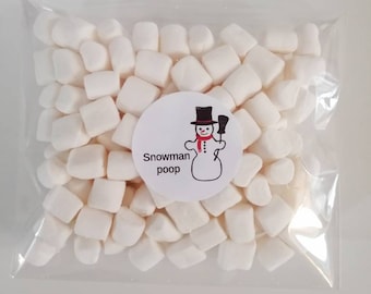 snowman poop, candy bags, christmas sweets, gift for Christmas, novelty gifts, secret santa, pick & mix, marshmallows