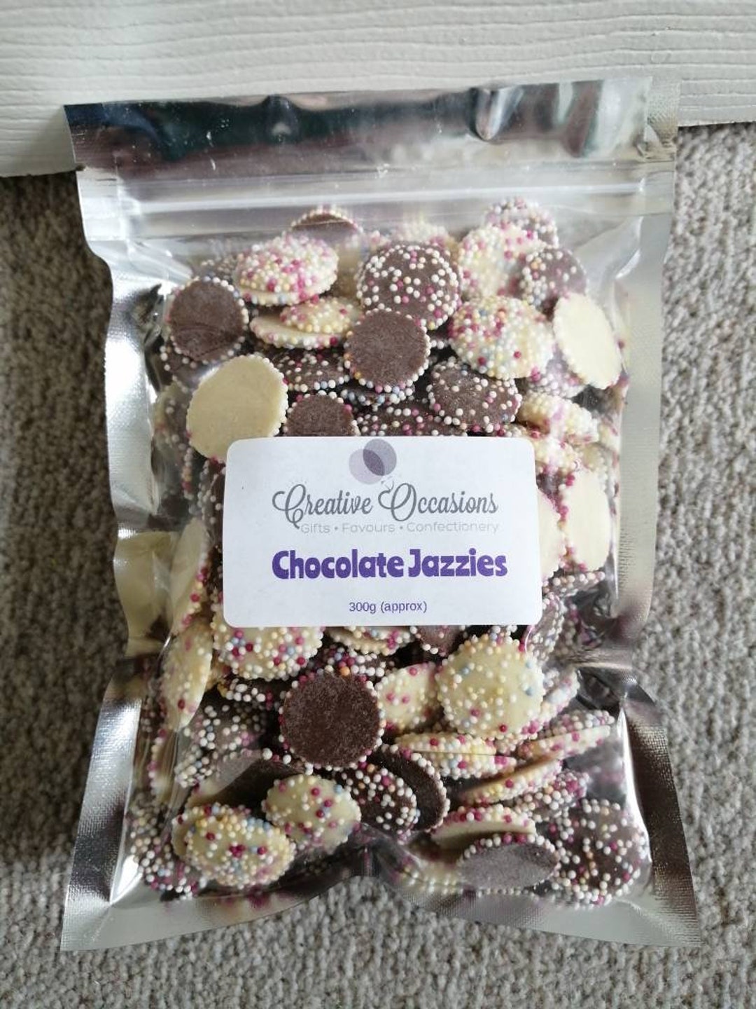 Pick & Mix Chocolate Jazzies 300g Foil Sweet Bags, Confectionery