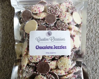Chocolate Jazzies: 300g Foil Sweet Bag, Party Favors