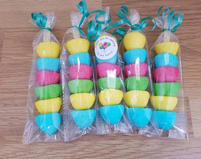 5 X Marshmallow Kebabs, Party Favours, Birthday, Weddings Christening