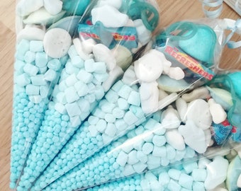 Pink and Blue available Personalised Pre-Filled Themed Sweet Cones Baby showers 