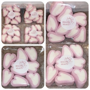 Marshmallow Hearts stocking filler wedding favour party gifts sweet cones