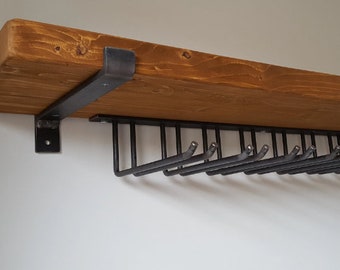 DIY Hardware. Hanging Wine and Glass Rack with optional brackets