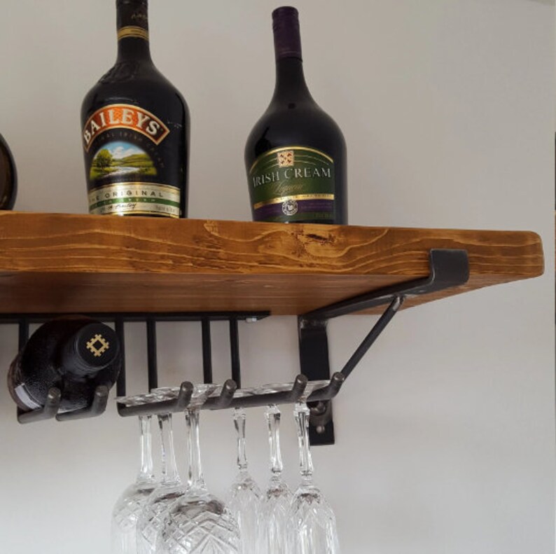 DIY Hardware. Hanging Wine and Glass Rack With Optional Etsy