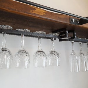 DIY Hardware,Rustic Under Shelf Wine Glass Rack.Hand Made