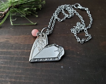 I Love You Soldered Heart Friend Gift Silverware Jewelry Heart Necklace Spoon Heart Jewelry Valentine/'s Day Gifts For Her