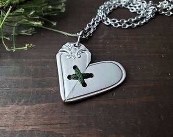I Love You Soldered Heart Friend Gift Silverware Jewelry Heart Necklace Spoon Heart Jewelry Valentine/'s Day Gifts For Her