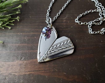 I Love You Soldered Heart Friend Gift Silverware Jewelry Heart Necklace Spoon Heart Jewelry Valentine/'s Day Gifts For Her