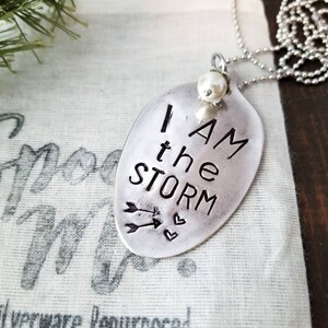 Stamped Spoon Jewelry, I Am the Storm Necklace, Spoon Necklace, Spoon ...