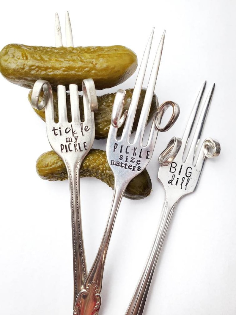 Pickle Fork Custom Gift Funny Stamped Fork Vintage Pick Etsy