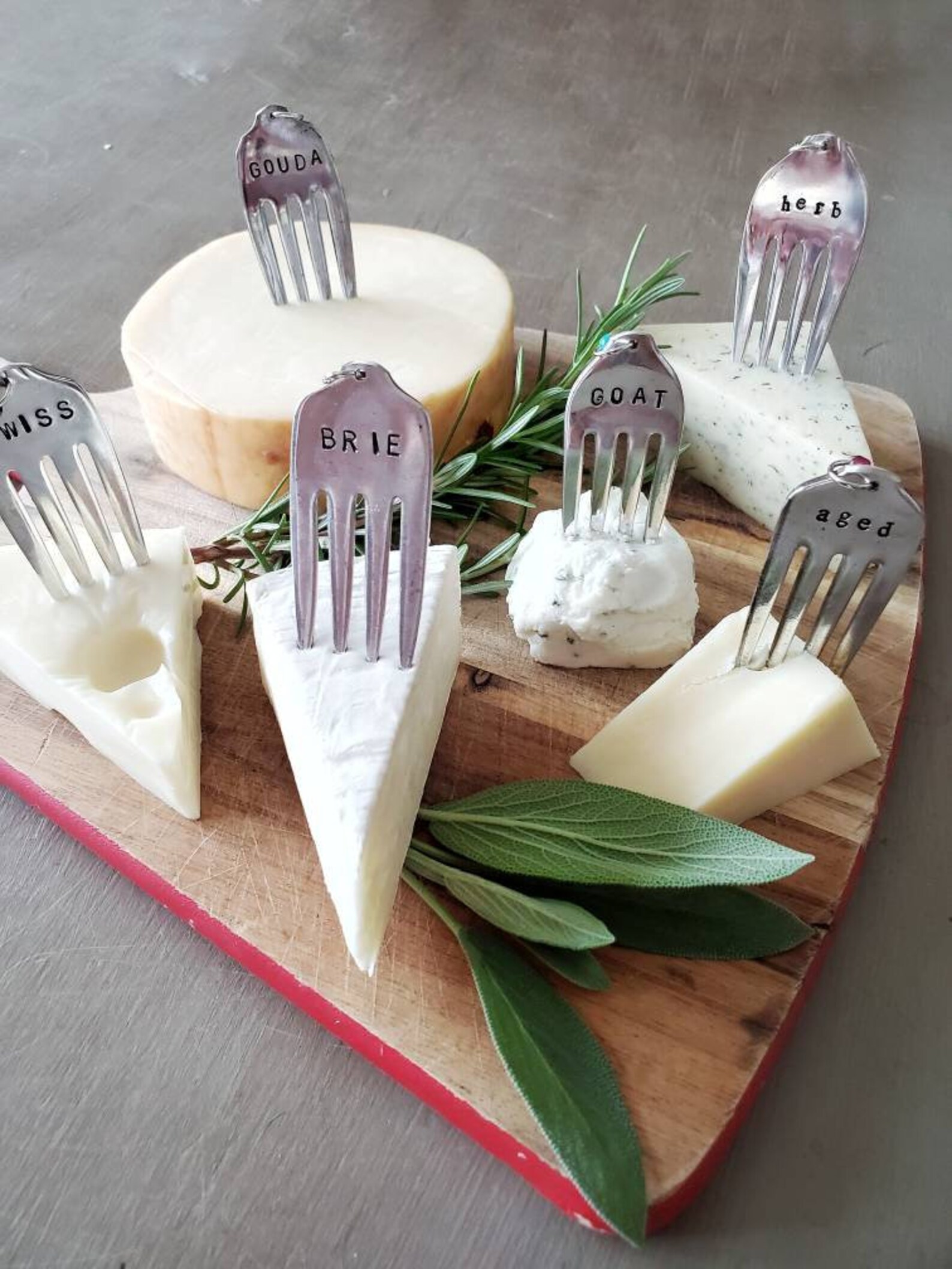 Cheese Marker Set Cheese Lover Gift Stamped Silver Cheese - Etsy