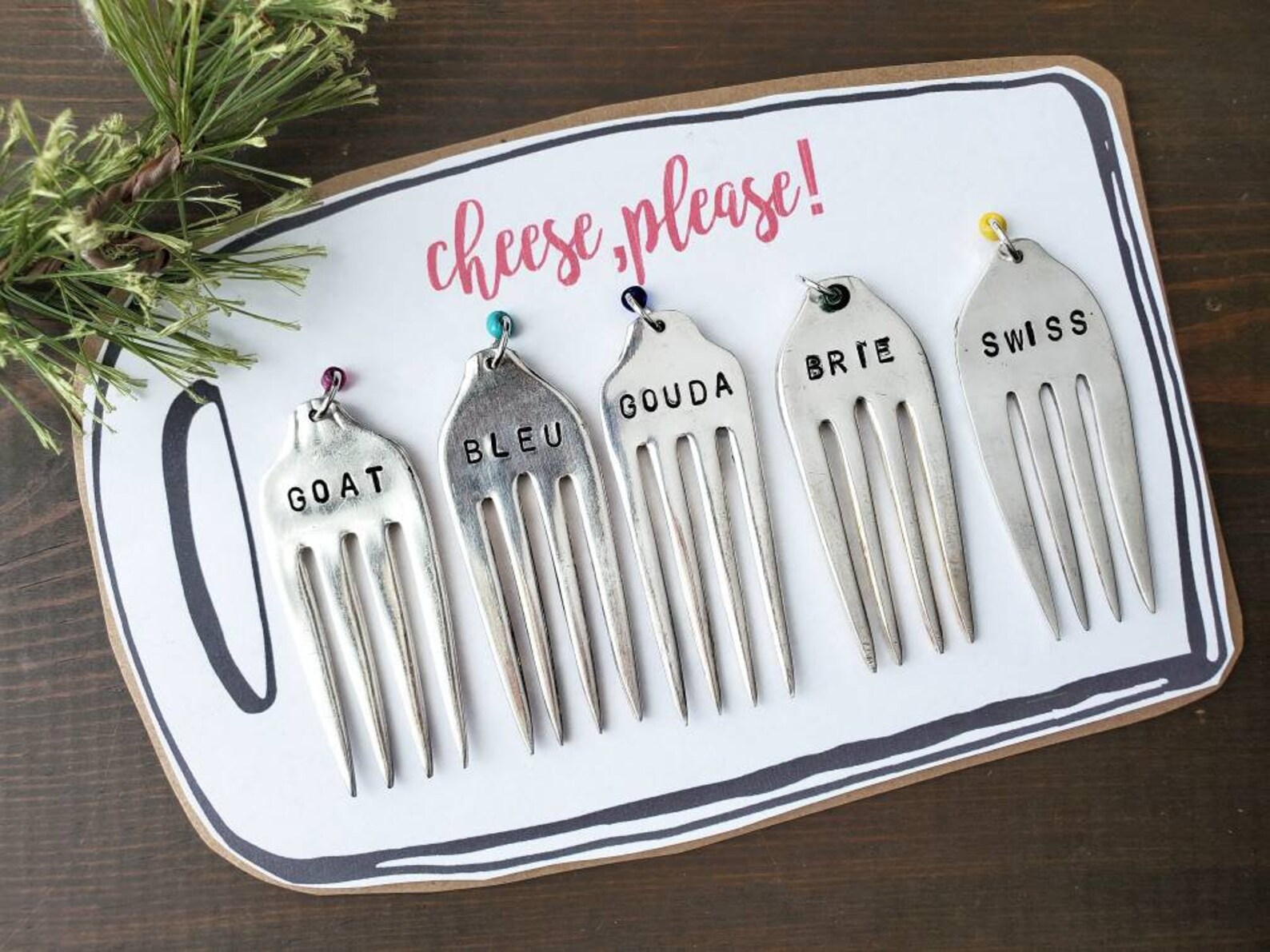 Cheese Marker Set Cheese Lover Gift Stamped Silver Cheese | Etsy