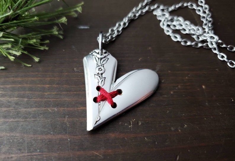 I Love You Soldered Heart Friend Gift Silverware Jewelry Heart Necklace Spoon Heart Jewelry Valentine/'s Day Gifts For Her