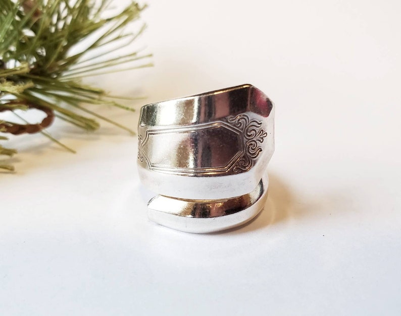 Floral Ring Gifts for Her Boho Ring Vintage Spoon Ring Silverware Jewelry Silver Spoon Ring Size 4.5 Spoon Ring