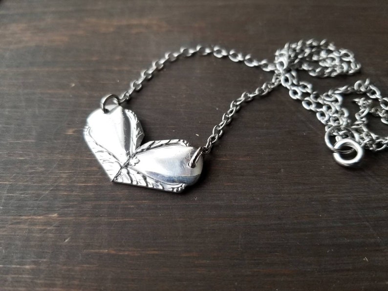 I Love You Soldered Heart Friend Gift Silverware Jewelry Heart Necklace Spoon Heart Jewelry Valentine/'s Day Gifts For Her