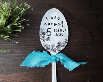 Plant Marker, Crazy Plant Lady, Plantaholic, Funny Garden Gift, Stamped Spoon, Garden Gift,  Funny Planter, Plant Gift, Plant Lover