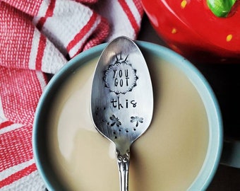 You Got This, Coffee Spoon, Stamped Spoon, Tea Spoon, Spoon Me Maryland, Birthday, Co-Worker Gift, Silverware, Coffee Gift, Motivate
