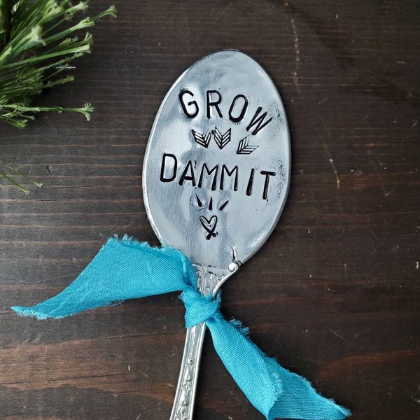 Plant Marker, Crazy Plant Lady, Plantaholic, Funny Garden Gift, Stamped Spoon, Garden Gift,  Funny Planter, Plant Gift, Plant Lover
