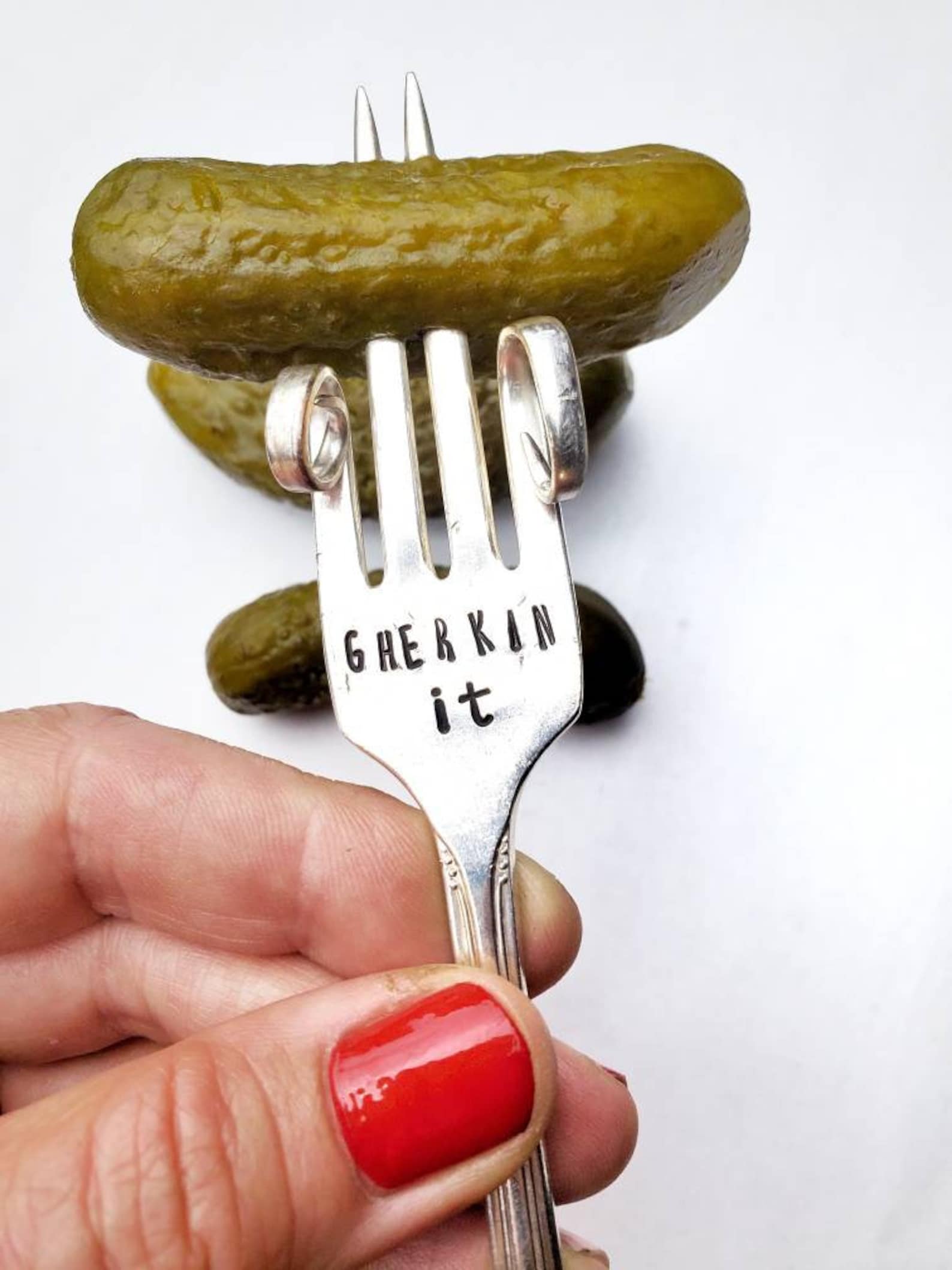 Pickle Fork Custom Gift Funny Stamped Fork Vintage Pick Etsy