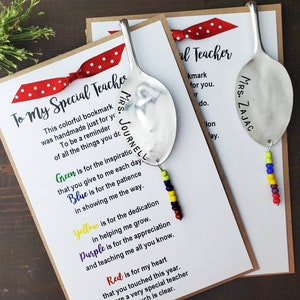 Personalized Spoon Bookmark, Unique Teacher Gift, Handmade