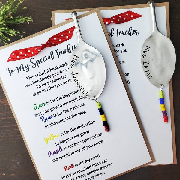 Personalized Teacher Bookmark Gift, Teacher Appreciation, Thank You Gift, Personalized Bookmark, Unique Teacher Gifts, Teacher Gift Ideas