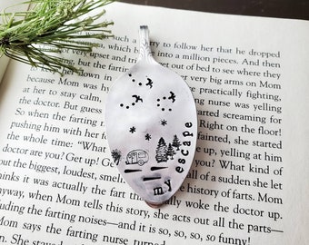 My Escape, Spoon Bookmark, Vintage Spoon, Stamped Spoon, Repurposed, Book Lover Gift, Wine Gift, Gift for Readers, Mom Gift, Birthday